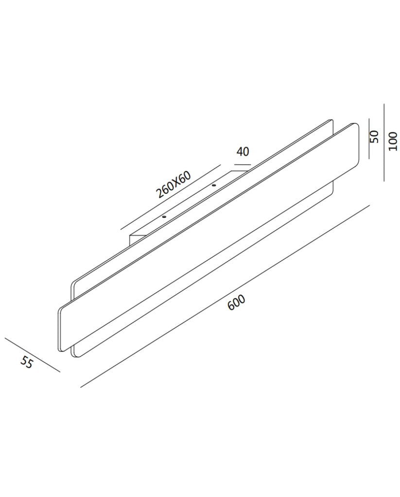 Regolo Lampada da Parete LED Integrato 21W 2150lm 3000K Metallo e Vetro Colore Bianco Design Moderno Dimmerabile a Taglio di Fase IP20 Classe 1