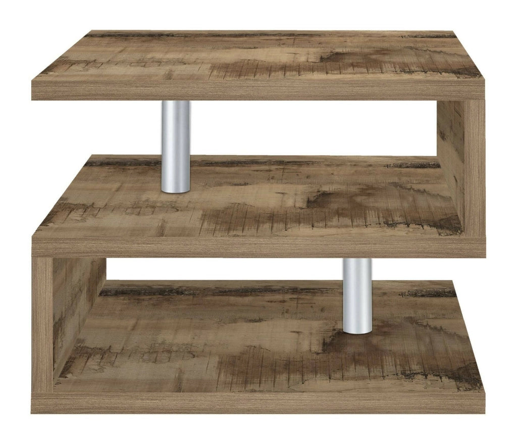 Tavolino da salotto Chanthu, Tavolino soggiorno, Mobile portaoggetti basso, Tavolino da caffÒ¨, 55x55h41 cm, Acero