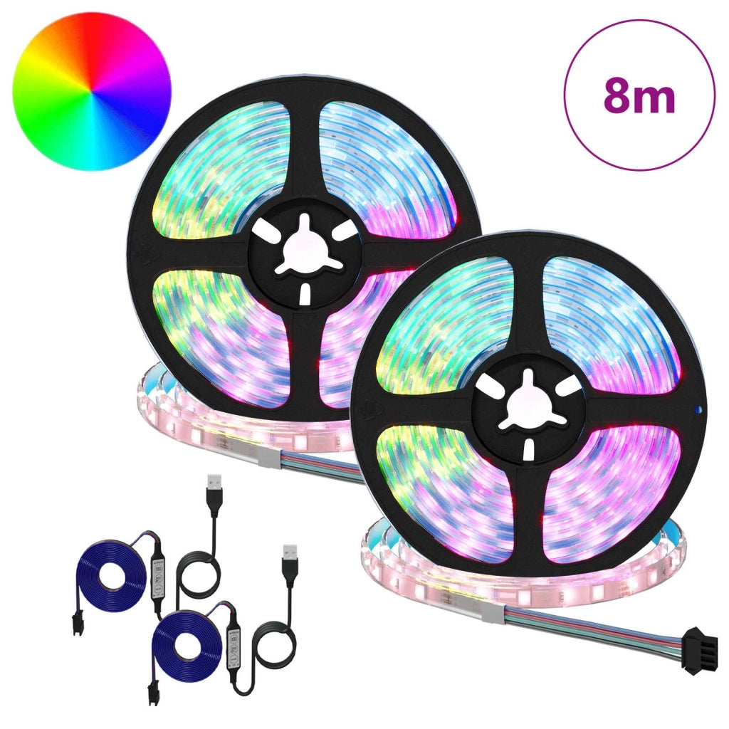 Set di 4 strisce LED flessibili moderne per interni 400 x 0,8 x 0,3 cm plastica nera 02_0056350