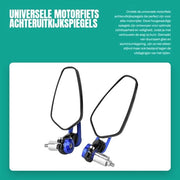 Specchiera posteriore shockresistente per motocicletta - costruita in lega di alluminio - regolabile su 360 gradi - forma universale - facile da installare
