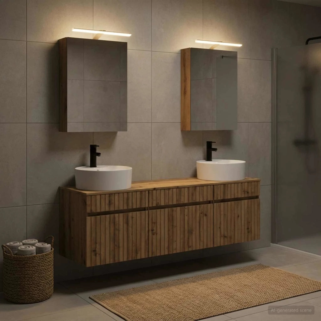 Set di Armadi da Bagno 5 pcs Rovere Artigianale 3406598