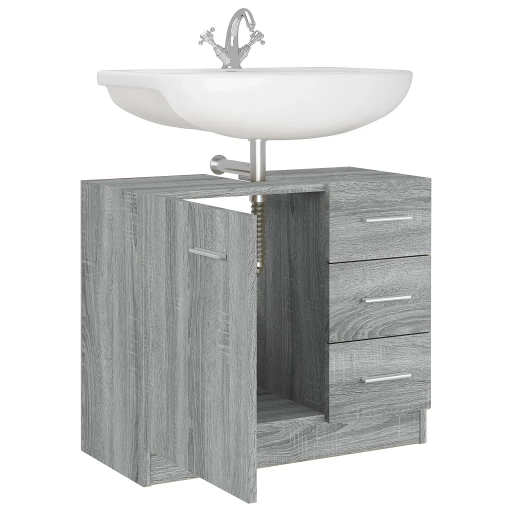Mobile Lavabo Grigio Sonoma 63x30x54 cm in Legno Multistrato cod mxl 14067