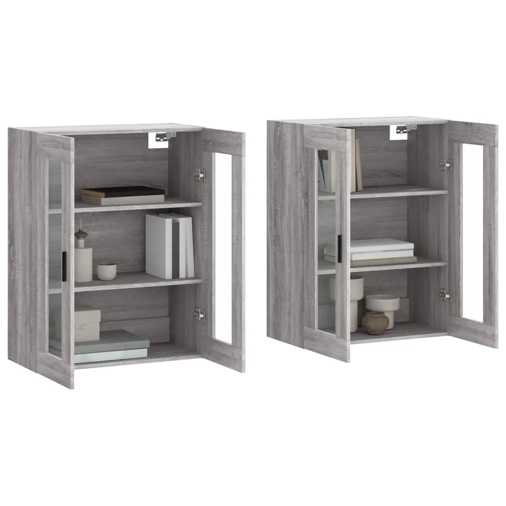 Armadietti a Parete 2 pz Grigio Sonoma in Legno Multistrato CFW2222450