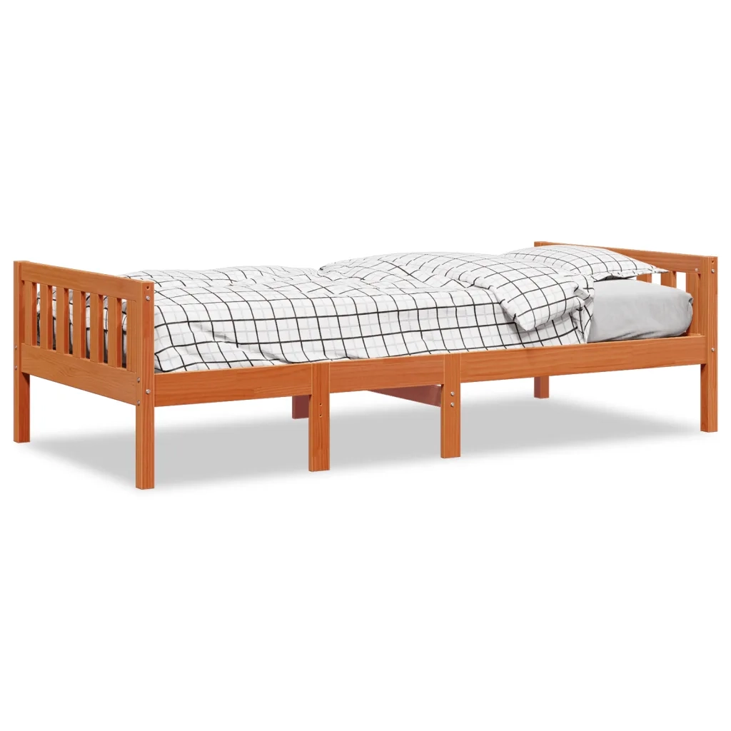 vidaXL Letto Bambini senza Materasso Marrone Cera 90x200 cm Legno Pino