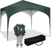 Tenda da Festa 3x3m - Tenda Opvouglabile - Tenda Pop-Up - Impermeabile - Altezza Regolabile - Resistente ai Raggi UV - Verde
