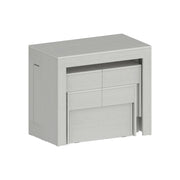 Set tavolo e sedie Auditore, Composizione multiuso, Set con consolle e 2 panche allungabili, 100% Made in Italy, 66x25h45 cm, Bianco