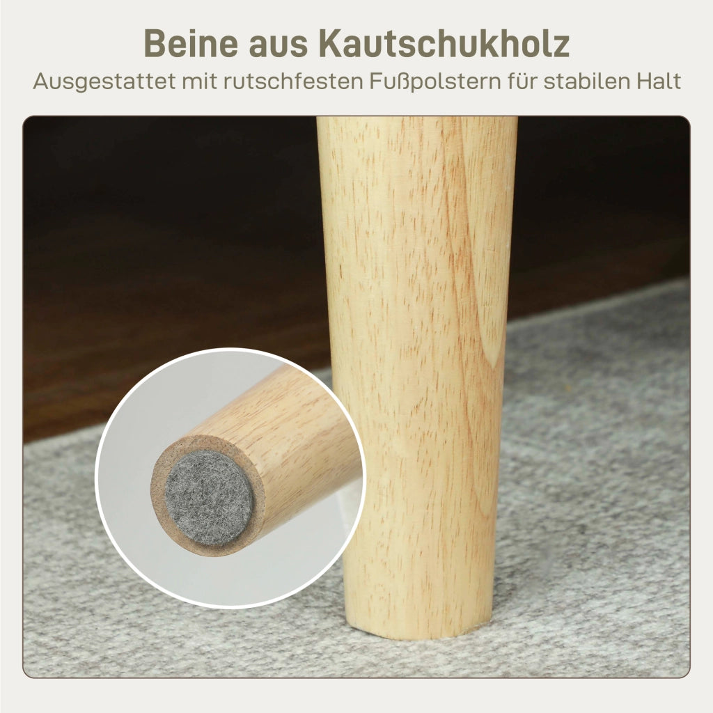 Divano 2 posti in tessuto crema con gambe in legno ¨C zephmum ¨C crema