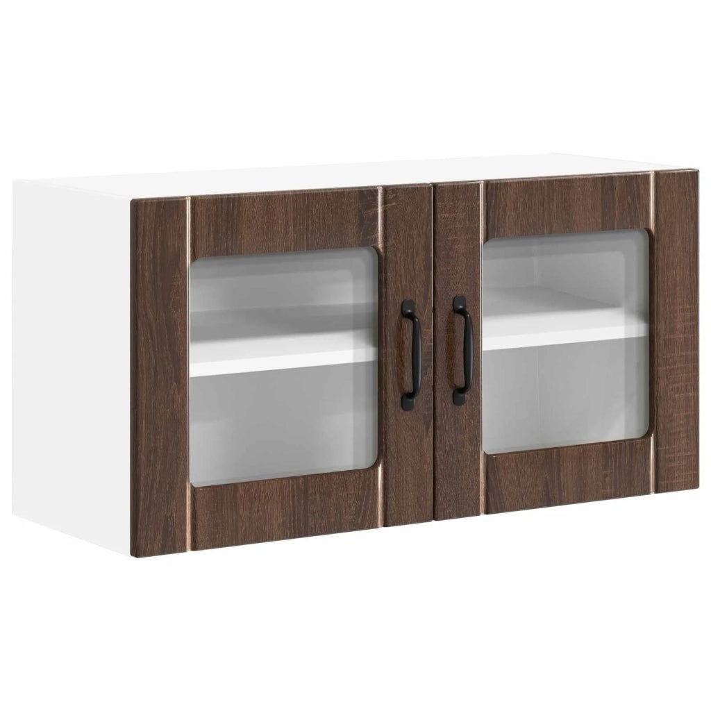 Mobile in vetro da parete LUCCA Rovere Marrone 80 x 31 x 40 cm