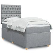 Giroletto a Molle con Materasso Grigio Chiaro 90x190 cm Tessuto