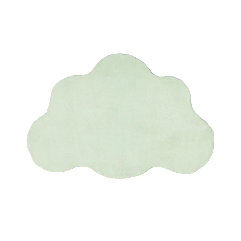 Tappeto Irregolare Verde Chiaro in Finta Pelliccia 80 x 120 cm a Pelo Lungo per Soggiorno con Retro in Poliestere Stile Moderno
