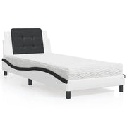 Giroletto senza Materasso-Struttura Letto Zadar Bianco e Nero 90x190 cm in Similpelle