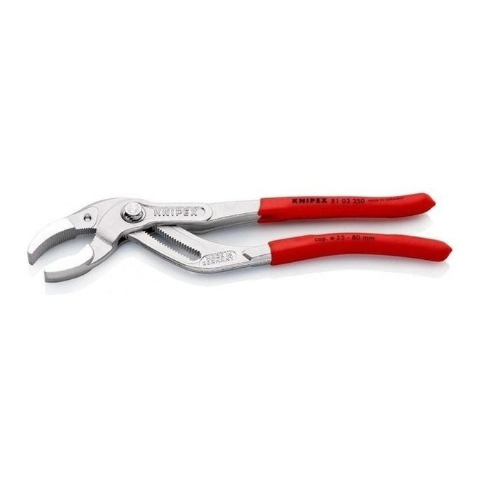 Knipex 81 03 250 Pinza per Sifone e Raccordi 250 mm 25 posizioni regolazione 25-80 mm acciaio cromo vanadio colore Rosso