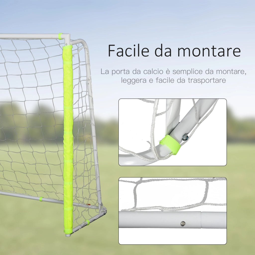 Porta da Calcio da Esterno in Metallo con Bersaglio e Pali ¨C Zephmum ¨C Gialla 186x62x123 cm