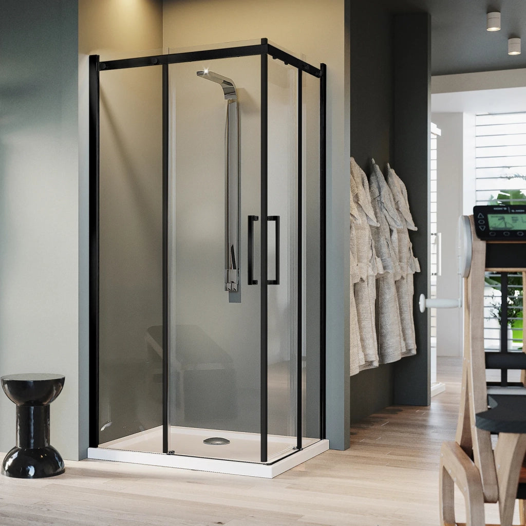 Box Doccia Rettangolare 90x100 CM 198 CM Vetro Trasparente 8 MM Sinistra con EasyClean mod. Prime Bla Corner