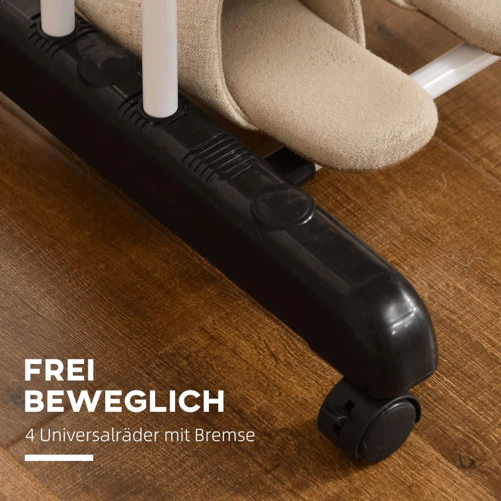 Stendibiancheria 4 Livelli Pieghevole con Rotelle ¨C Zephmum ¨C Nero Metallo 73x64x177 cm