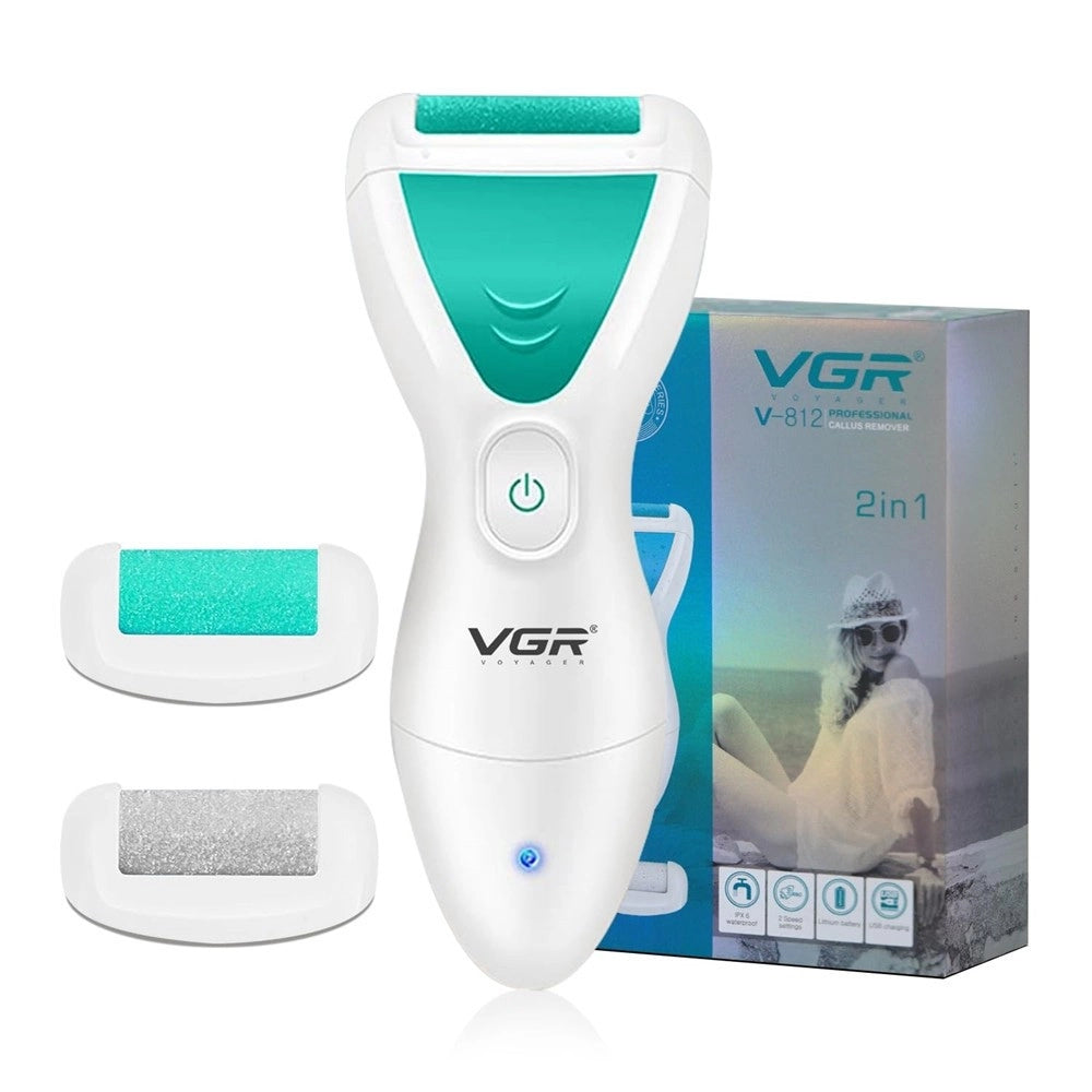Trade Shop - Kit Per Rimozione Calli 2in1 Ricaricabile Pedicure Portatile Impermeabile V-812 -