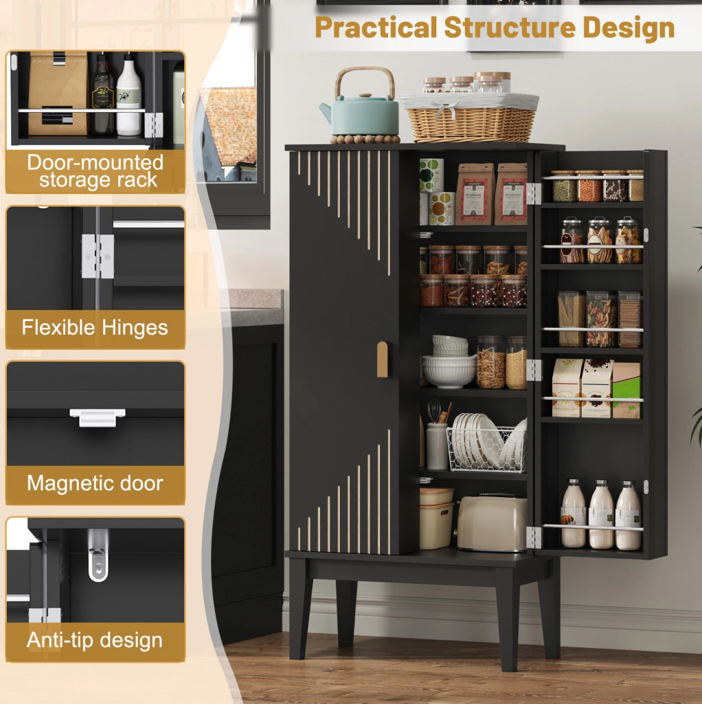 Mobile contenitore vintage in MDF 120 x 59 x 30 cm; nero