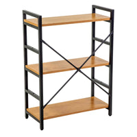 Libreria 3 ripiani 60x28xh83,5 cm in Metallo e Legno Achille Naturale