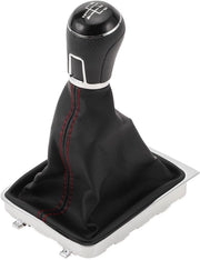 Manuale a 5 velocità con leva a manovella con copertura, leva del cambio stick per Volkswagen Passat 2008-2012, 1 pezzo, plastica, faux pelle nera/rossa