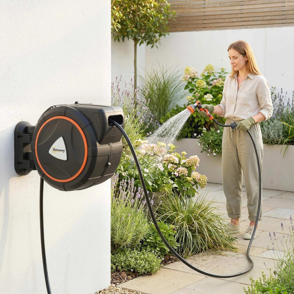 Carrete Mangiare da Giardino Retrattile 23+2 m ¨C zephmum ¨C 12 Modi Spruzzo Blocco Automatico