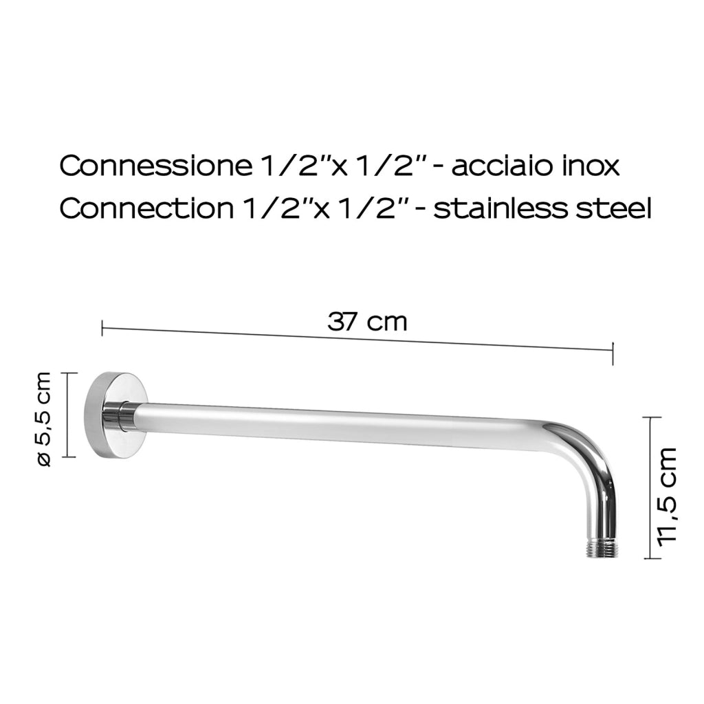 Set doccia 5 pezzi HIGH PRO 06 Gedy in ottone  D. 20cm - Cromato