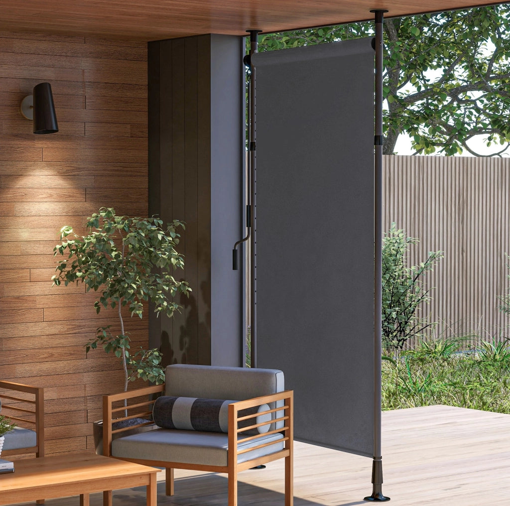 Tenda da sole verticale autoportante 150 x 220-310 cm con manovella; grigio scuro