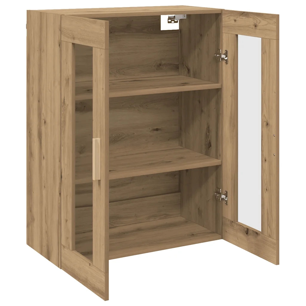 Armadietto Pensile a Parete Rovere Artigianale 69,5x34x90 cm 857044