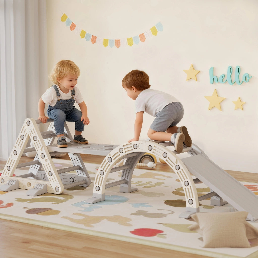 Casetta per arrampicata bambini ¨C zephmum ¨C grigio 279x80x69 cm