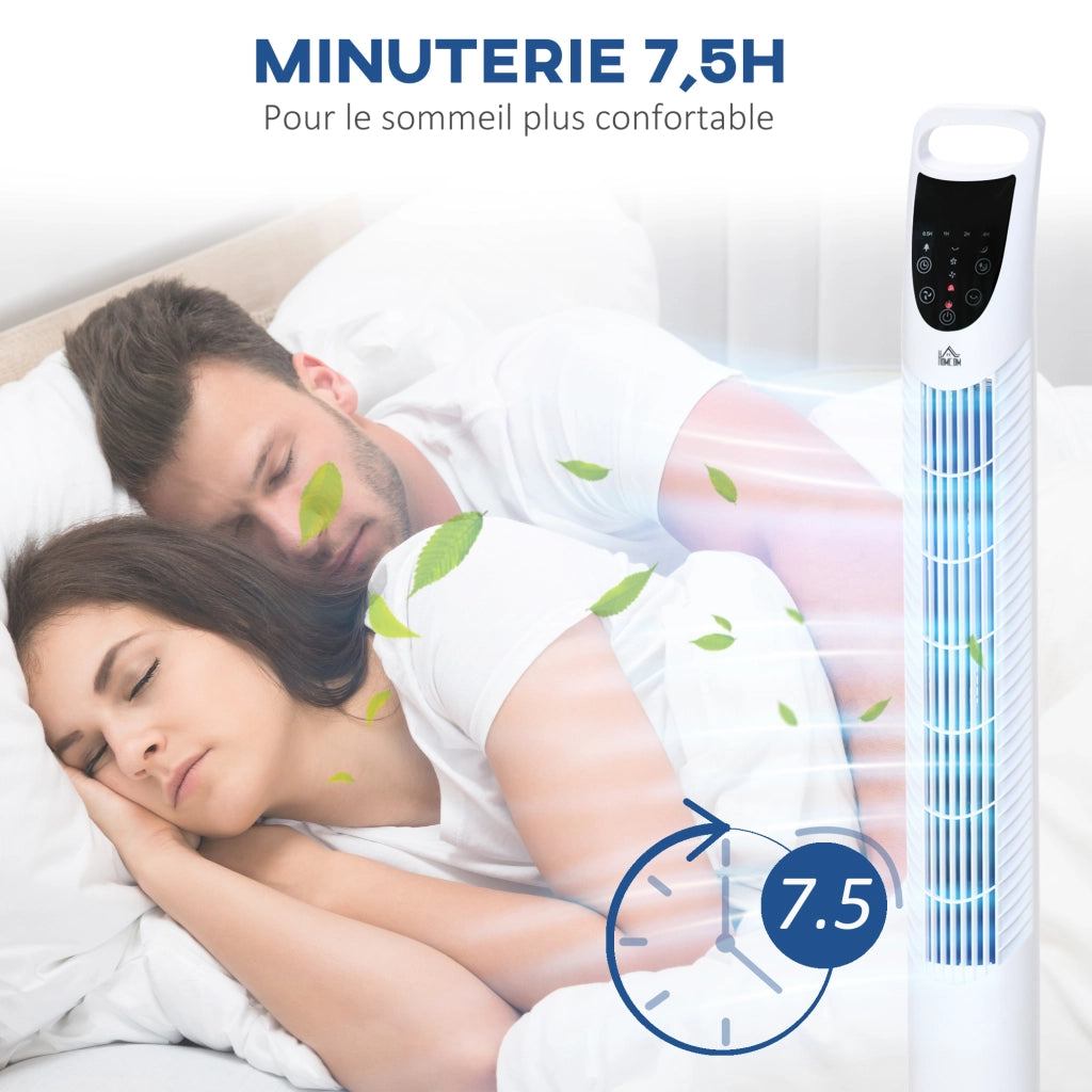 Ventilatore a colonna oscillante silenzioso con telecomando ¨C zephmum ¨C Bianco 40W 91.5cm