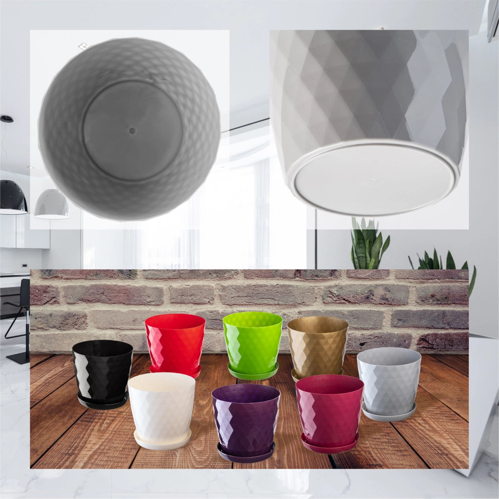 Vaso da fiori in plastica KADAX con supporto, coprivaso, 20 cm, grigio, Kadax