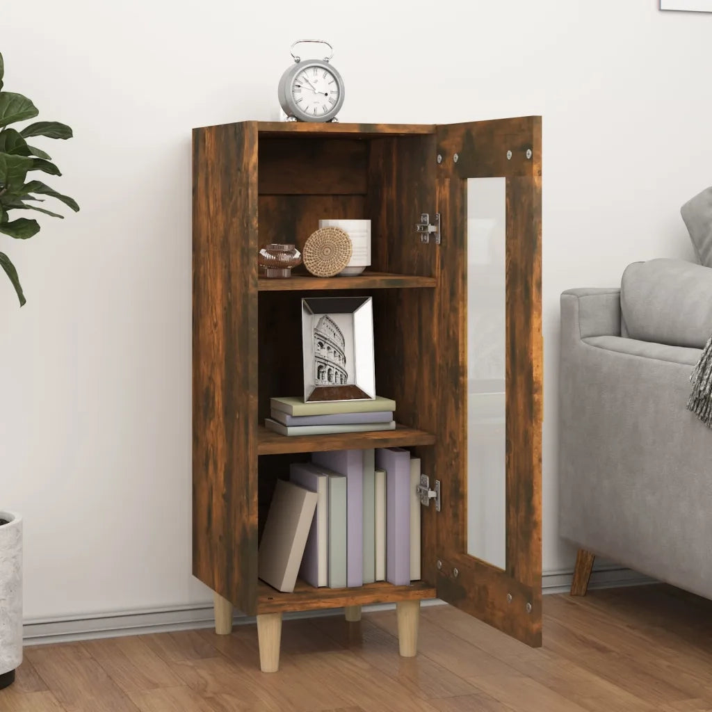 Credenza | Madia | Buffet da pranzo | Armadio da pranzo Rovere Fumo 34,5x34x90 cm in Legno Multistrato