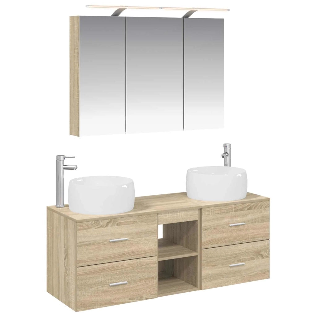 Set di mobili per il bagno 4 pcs Rovere Sonoma 3407017