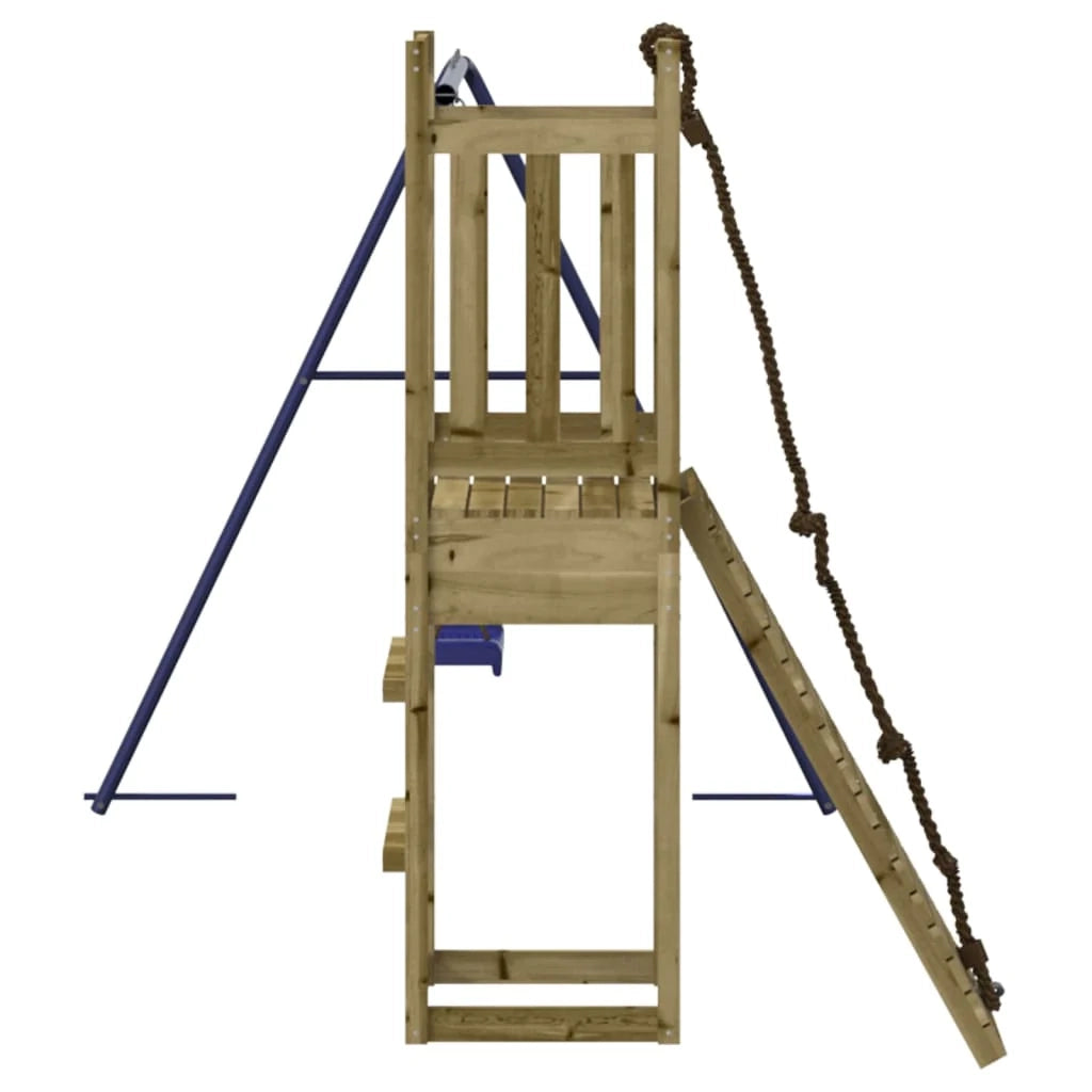 Altalene per parco giochi all'aperto scivolo altalene robuste giochi da giardino 237 x 184 x 169 cm legno di pino impregnato 02_0004742