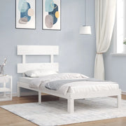 Giroletto senza Materasso Bianco 90x200 cm Legno Massello Pino