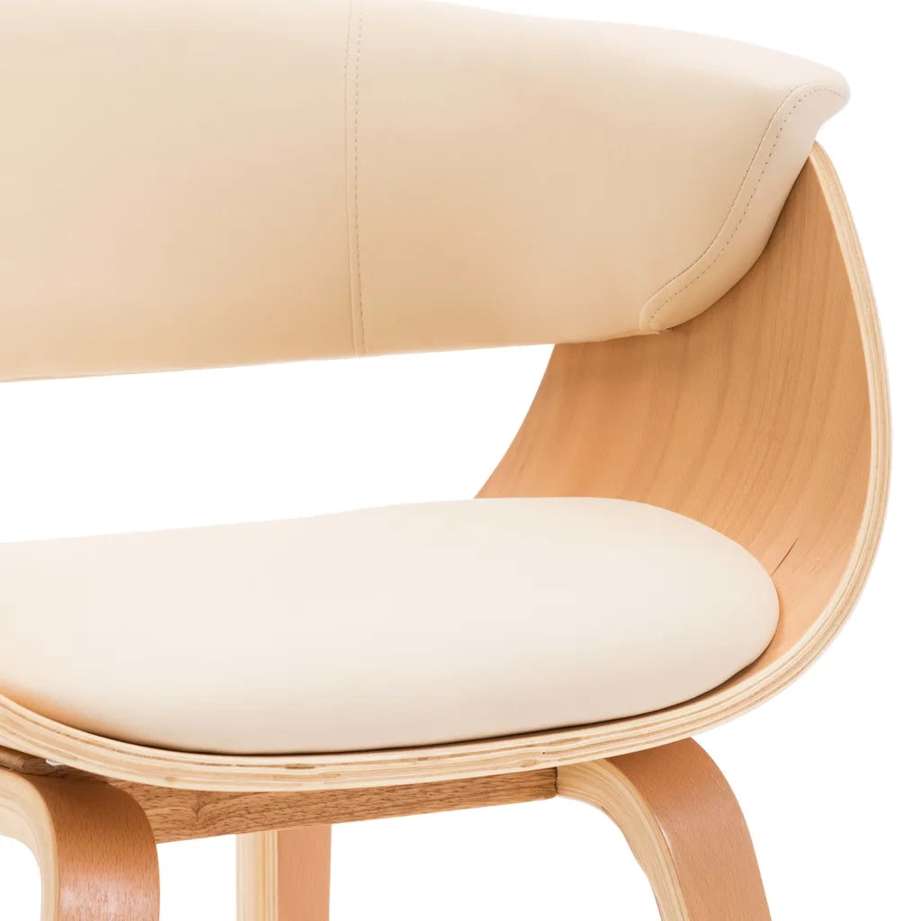 Sedie da Pranzo 4 pz Crema in Legno Piegato e Similpelle cod mxl 7838