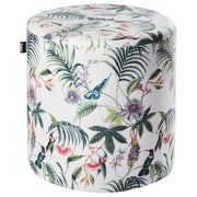 Pouf ottomana poggiapiedi rotondo in velluto multicolore moderno