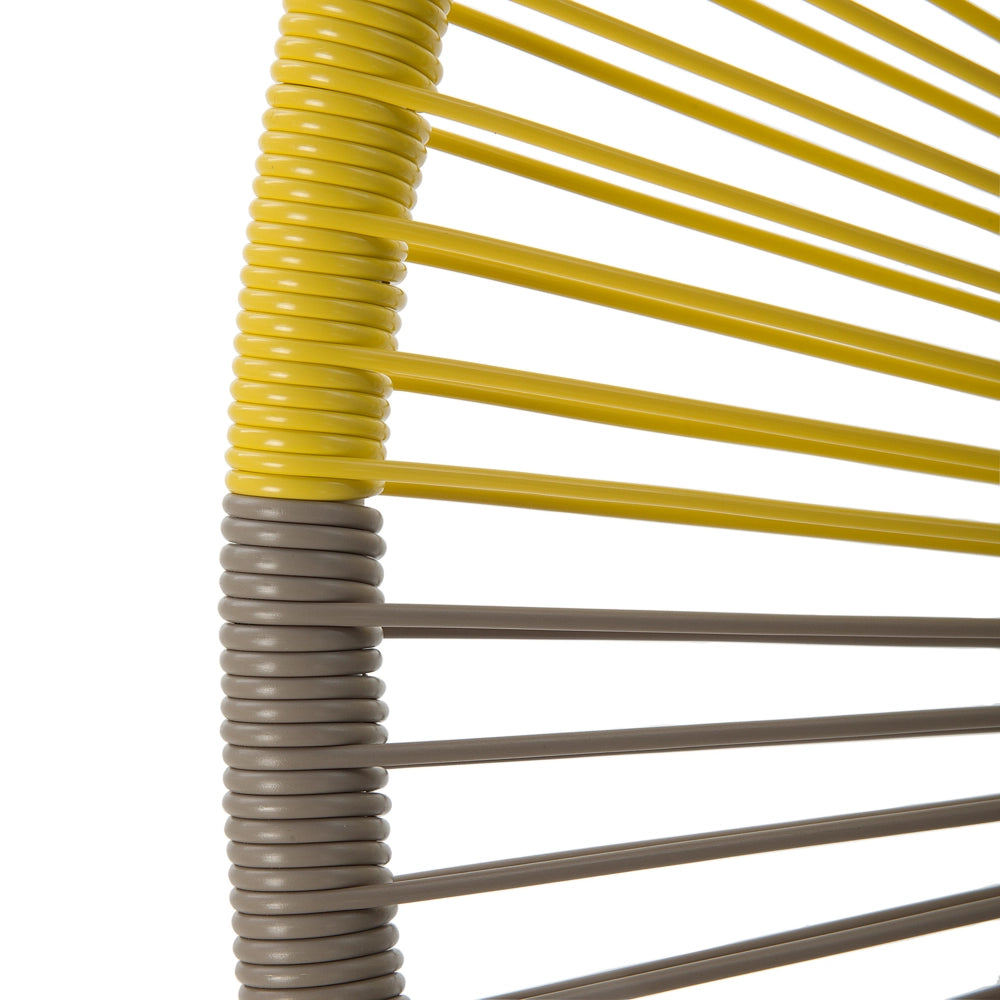 Set di 2 Sedie da Giardino Beige con rattan sintetico Giallo Papasan Modern