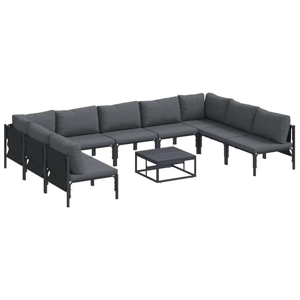 vidaXL Set Divano da Giardino 10 pcs Antracite Acciaio