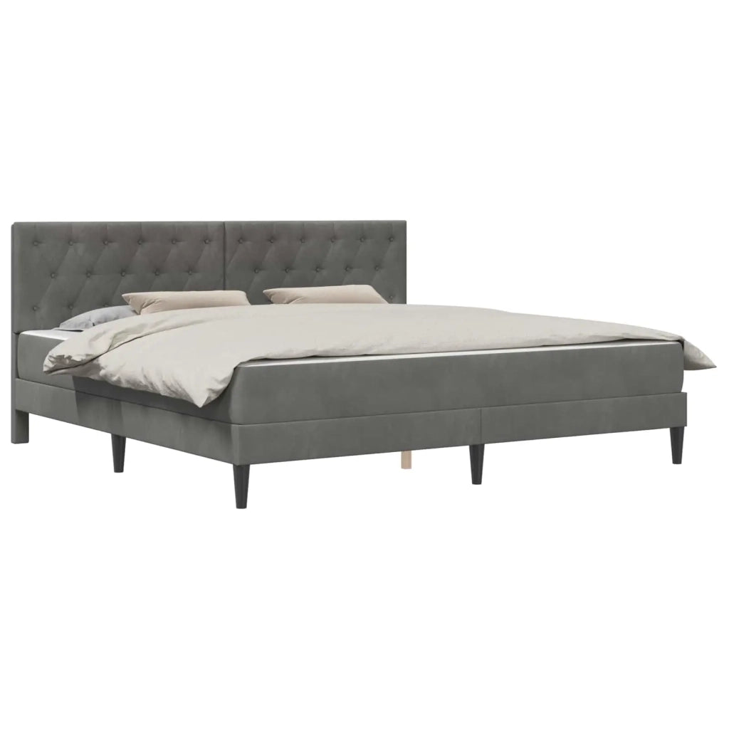 Struttura letto con materasso Grigio scuro 200 x 200 cm Velluto 3415073