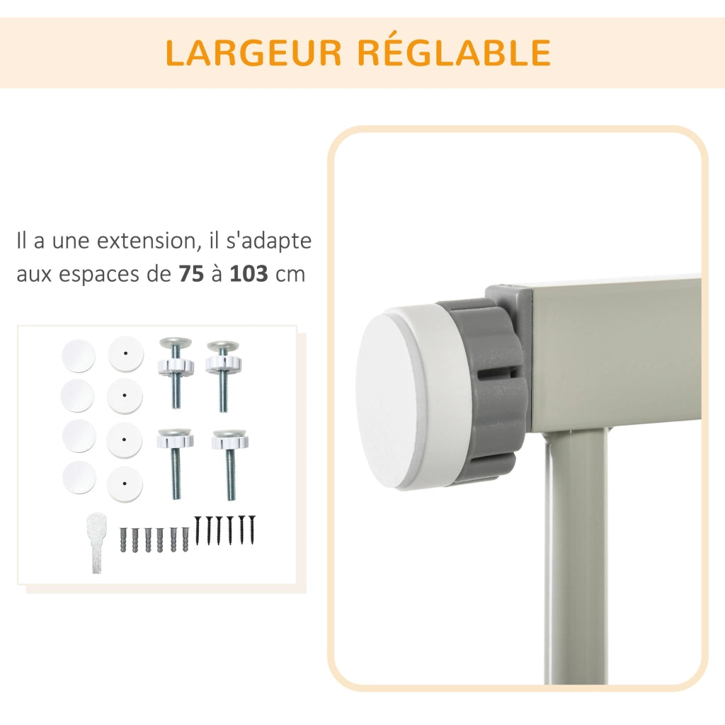 Barriera per animali domestici ¨C zephmum ¨C grigio 75-103 cm