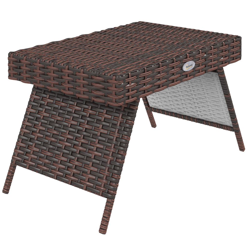 Tavolino da giardino ¨C zephmum ¨C PE rattan, marrone, 60x41x41 cm