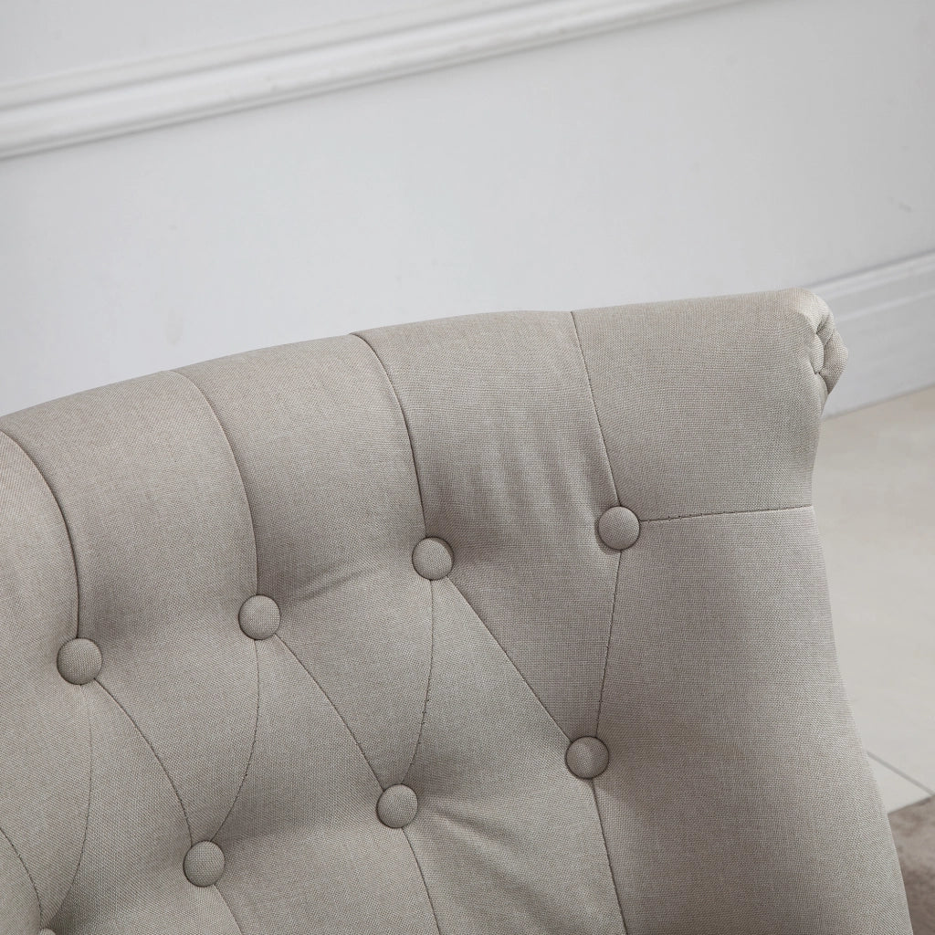 POLTRONA Vintage 67x67x78 cm in lino Beige