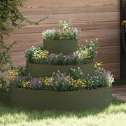 Vaso da giardino-Fioriera Esterno-Contenitore per Piante Verde oliva 90 x 90 x 20 cm