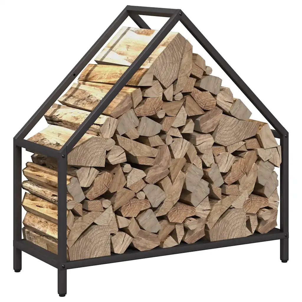 Rastrelliera per Legna da Ardere Nera 60x25x60 cm 864303