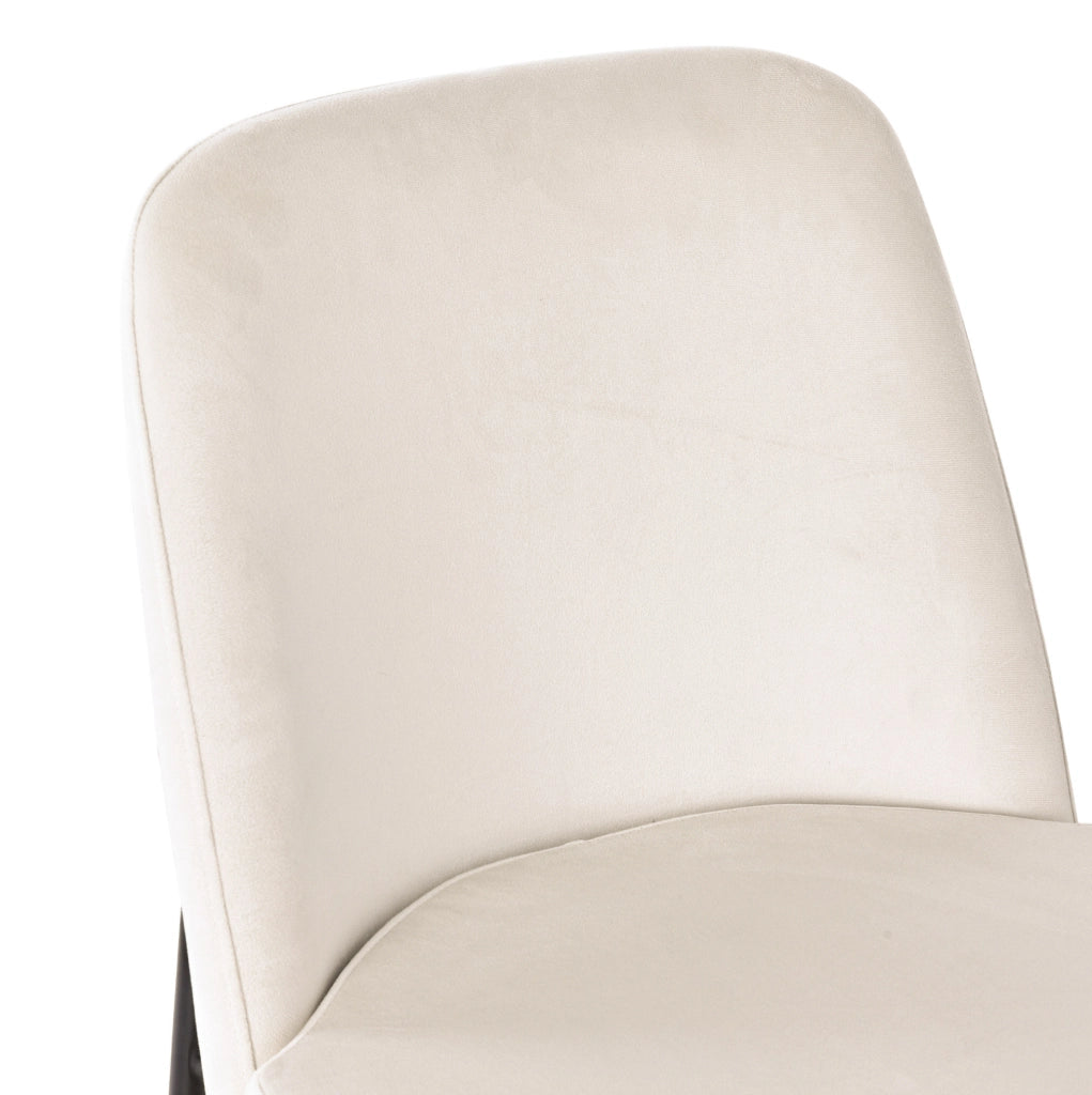 Set di 2 sedie da pranzo beige in velluto