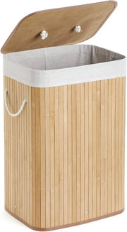 Wastebasket in bambù - pieghevole - 72 l - naturale - 40 x 30 x 60 cm