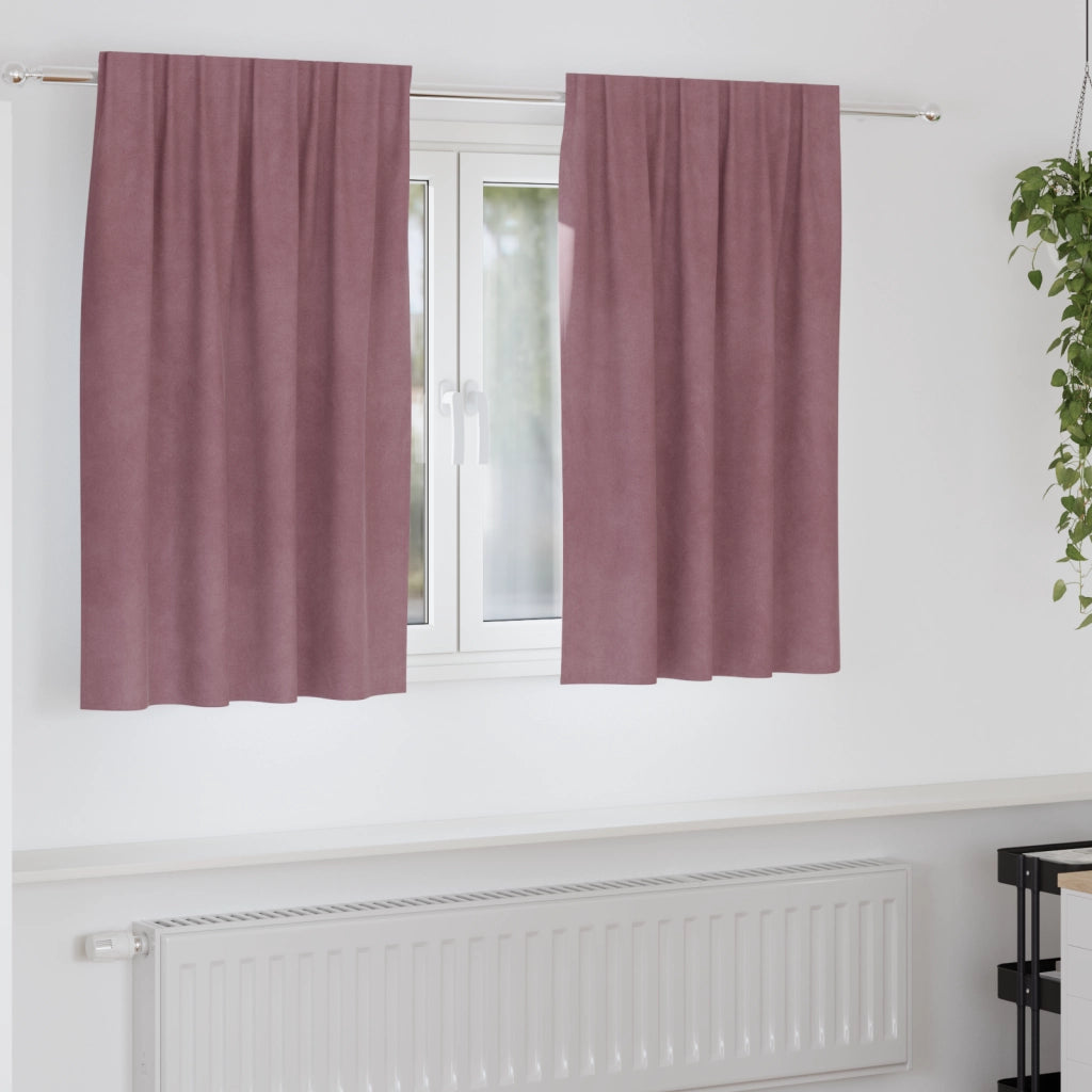 Tende oscuranti  con nastro superiore 2 pezzi in velluto rosa scuro