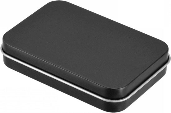 Cassetto Rettilineo in Metallo Nero con Coperchio per Piccoli Oggetti