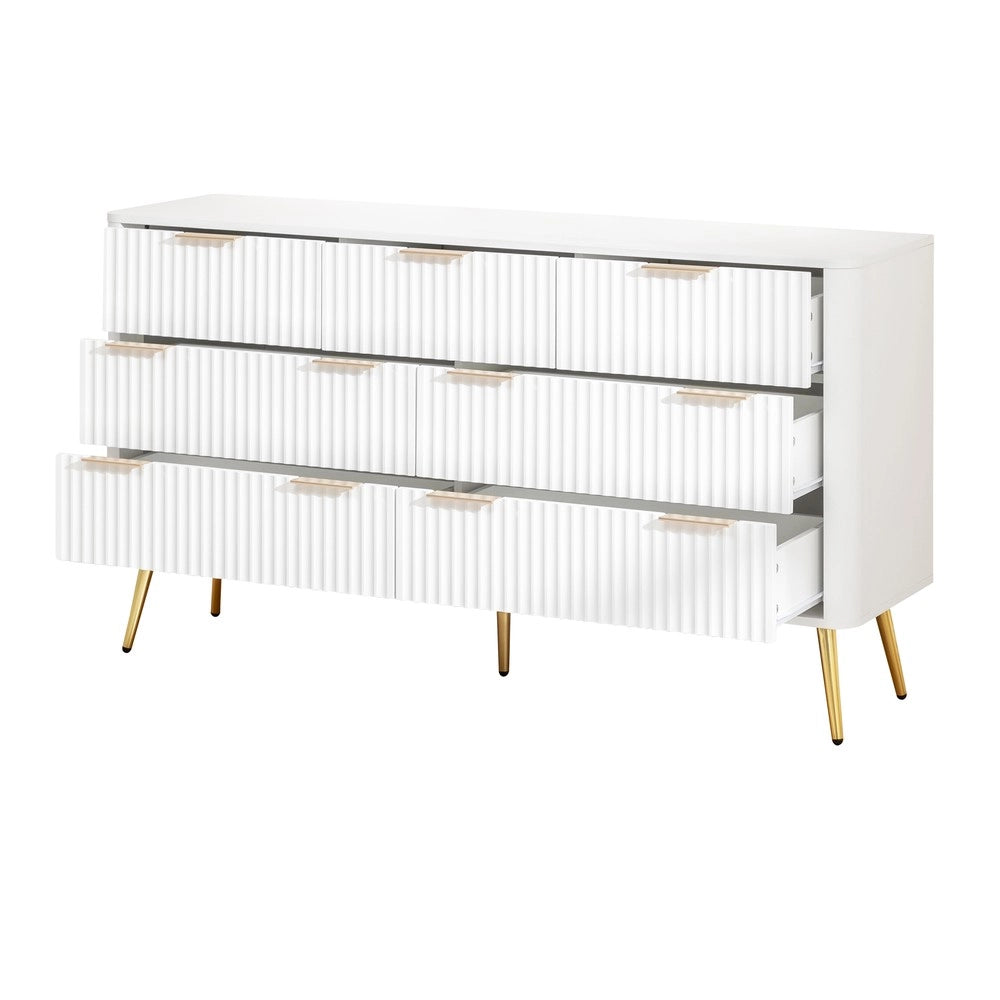 Cassettiera 7 Cassetti ¨C MINIMAL ¨C Bianco, MDF, Metallo, Moderno