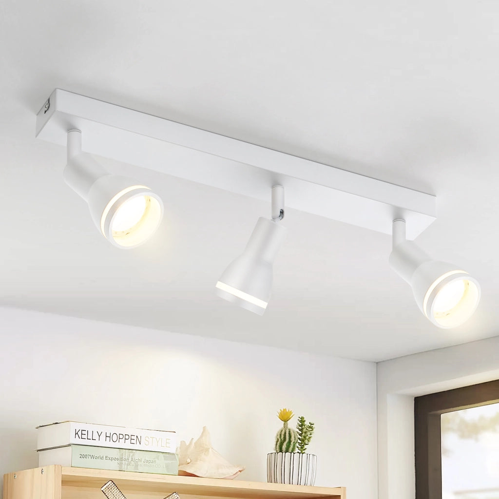 ZMH Faretto da soffitto bianchi 3 luci GU10 metallo orientabili moderni per camera letto sala pranzo senza lampadina